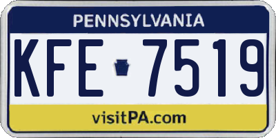 PA license plate KFE7519