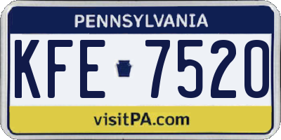 PA license plate KFE7520