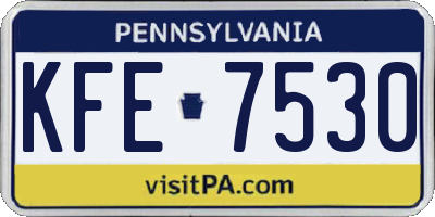 PA license plate KFE7530
