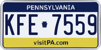 PA license plate KFE7559