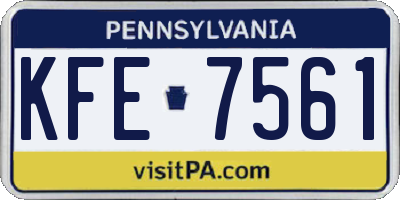 PA license plate KFE7561