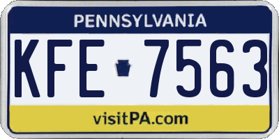PA license plate KFE7563