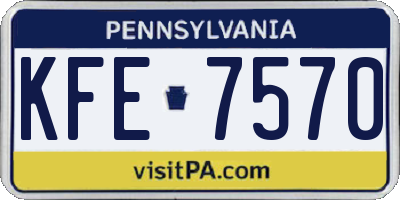 PA license plate KFE7570