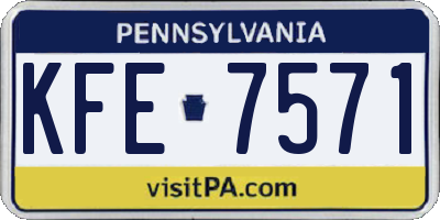 PA license plate KFE7571