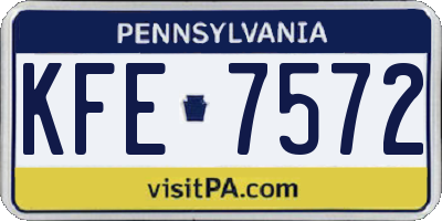 PA license plate KFE7572