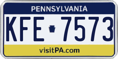 PA license plate KFE7573