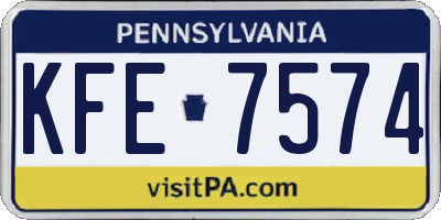 PA license plate KFE7574
