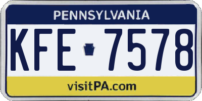 PA license plate KFE7578