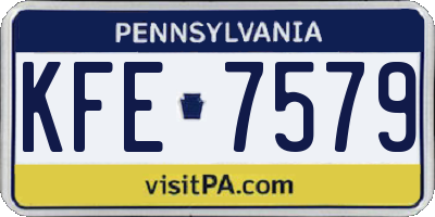 PA license plate KFE7579
