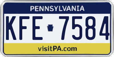 PA license plate KFE7584
