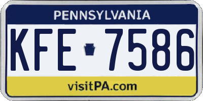 PA license plate KFE7586