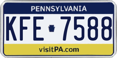 PA license plate KFE7588