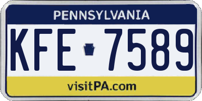 PA license plate KFE7589