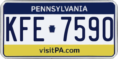 PA license plate KFE7590