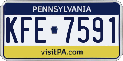 PA license plate KFE7591