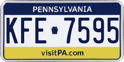 PA license plate KFE7595