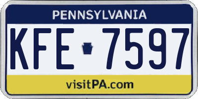 PA license plate KFE7597