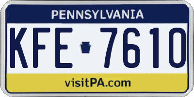 PA license plate KFE7610