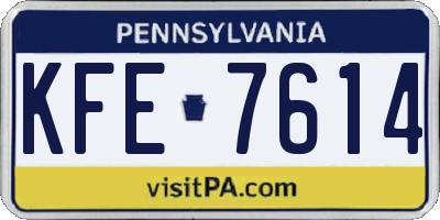 PA license plate KFE7614
