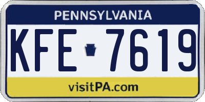 PA license plate KFE7619
