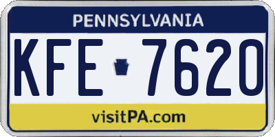 PA license plate KFE7620