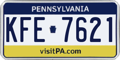 PA license plate KFE7621