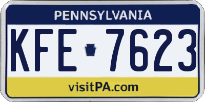 PA license plate KFE7623
