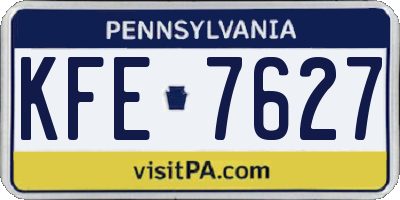 PA license plate KFE7627