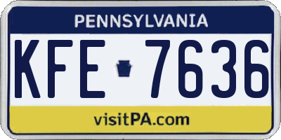 PA license plate KFE7636