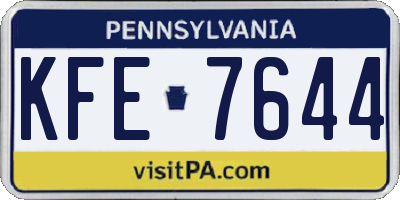 PA license plate KFE7644