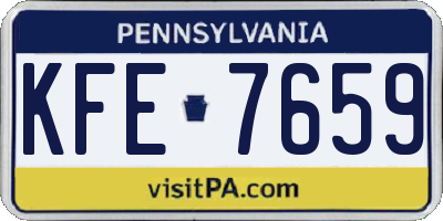 PA license plate KFE7659