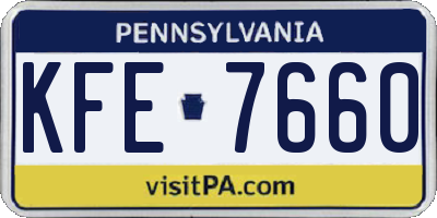 PA license plate KFE7660