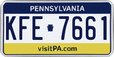 PA license plate KFE7661