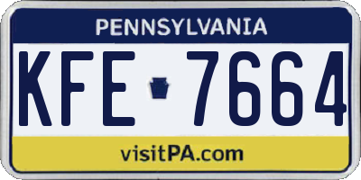 PA license plate KFE7664