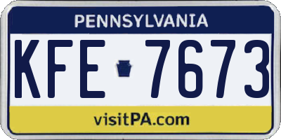 PA license plate KFE7673