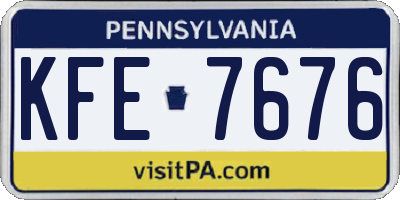 PA license plate KFE7676