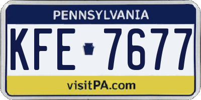 PA license plate KFE7677