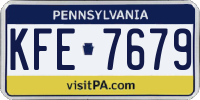 PA license plate KFE7679