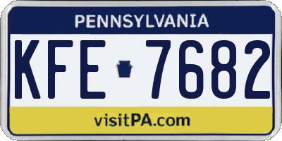PA license plate KFE7682