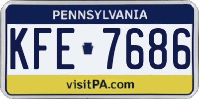 PA license plate KFE7686