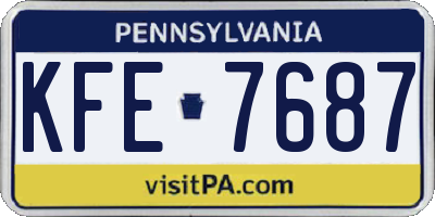 PA license plate KFE7687