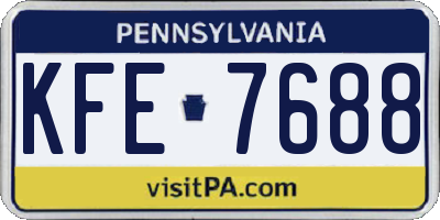 PA license plate KFE7688
