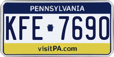 PA license plate KFE7690