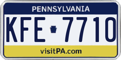 PA license plate KFE7710