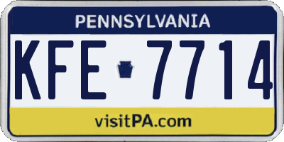 PA license plate KFE7714