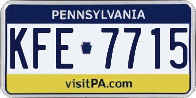 PA license plate KFE7715