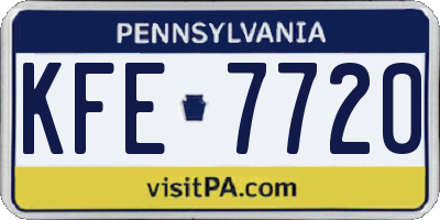 PA license plate KFE7720