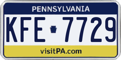 PA license plate KFE7729