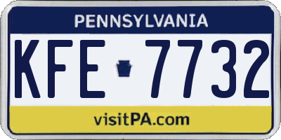 PA license plate KFE7732