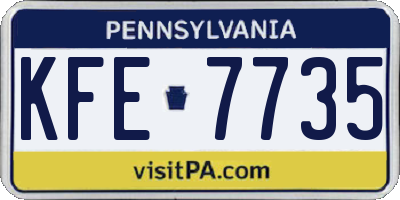 PA license plate KFE7735